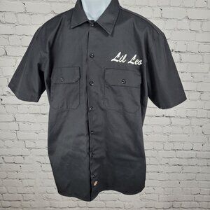 Lil Leo Vagos Dickies Black Button Down Short Sleeve Shirt Streetwear Medium M